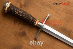 Premium Handmade J2 Steel Hunting Dagger Knives Stag Antler Handle