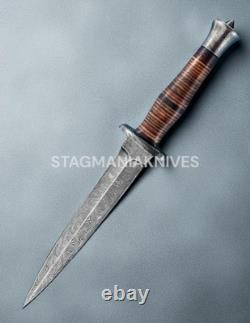 Premium Top Hand Crafted Damascus Steel Hunting Battle Ready Combat Dagger Knife