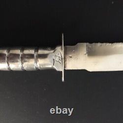 Pure Silver. 999 fine Knife Dagger with scull head