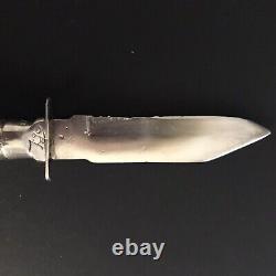 Pure Silver. 999 fine Knife Dagger with scull head