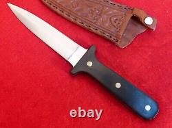 Queen USA wood full tang mint double edge dagger knife & sheath