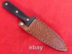 Queen USA wood full tang mint double edge dagger knife & sheath