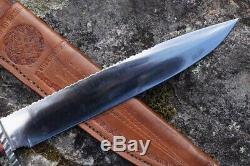 R. J. COOK Custom Hand Forged Fighting Knife Large Bowie Dagger c. 1970s