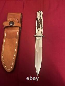 R. W. Loveless Maker Custom Stag Double edge Knife #392-Sheath. Rare