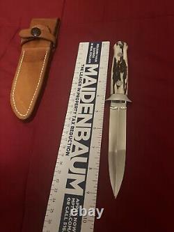 R. W. Loveless Maker Custom Stag Double edge Knife #392-Sheath. Rare