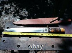 RARE Colt CT822 Double Edged Knife With Sheath rare X Large dagger. 19 SHARP