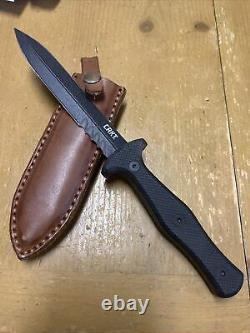 RARE/DISCONTINUED CRKT 2080 SANGRADOR DAGGER FIXED BLADE KNIFE With CUSTOM SHEATH