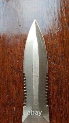 RARE Double Eight Design Vintage 1980 Fighting Knife -Single Bevel FREE SHIP