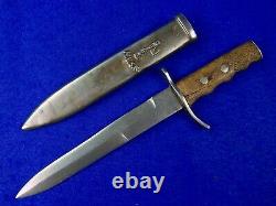 RARE Italian Italy WW2 WWII Engraved Handle Fighting Knife Dagger & Scabbard