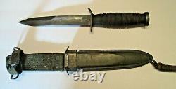 RARE Original WWII US M3 Trench Fighting Knife in USM8 Scabbard Dagger