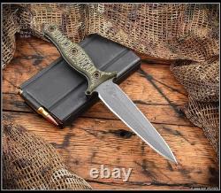RMJ Tactical Raider Dagger Tungsten Cerakote CPM-3V Blade Dirty Olive withSheath