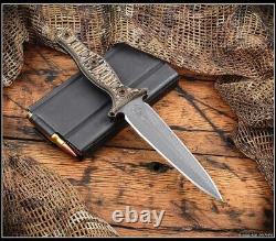 RMJ Tactical Raider Dagger Tungsten Cerakote CPM3V Blade Hyena Brown withSheath