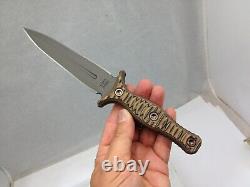 RMJ Tactical Raider Dagger Tungsten Cerakote CPM3V Blade Hyena Brown withSheath