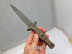 RMJ Tactical Raider Dagger Tungsten Cerakote CPM3V Blade Hyena Brown withSheath