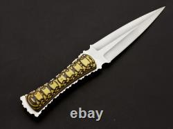 RaB Handmade Full Tang D2 Steel Dagger, EDC, Boot, Survival Combat Hunting Knife