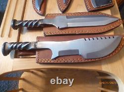 Railroad Spikes 1 Cleaver, 2 Knives, 2 Daggers all with Sheaths for 1 Money