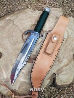 Rambo First Blood Boot Dagger Survival Fixed Bowie D 2 Steel Hunting Bowie Knife