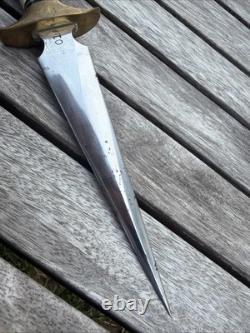 Randall Style Stiletto Trench Dagger Knife Lefty Artisan 01 Carbon Steel Stag