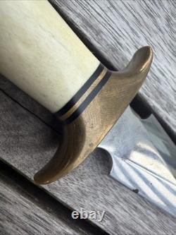Randall Style Stiletto Trench Dagger Knife Lefty Artisan 01 Carbon Steel Stag