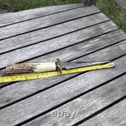 Randall Style Stiletto Trench Dagger Knife Lefty Artisan 01 Carbon Steel Stag