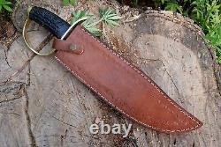 Rare Custom Damascus Bowie Hunting Survival Dagger Knife Resin Grip