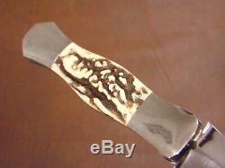 Rare Dagger Custom Knife & Sheath By Jim Ence Collared Hilt & Top Collectible