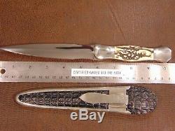 Rare Dagger Custom Knife & Sheath By Jim Ence Collared Hilt & Top Collectible