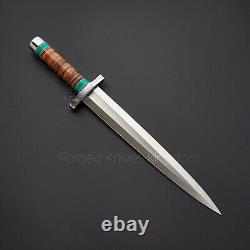 Rare! Handmade Full Tang D2 Malachite KRATOS Tactical Combat Dagger Knife