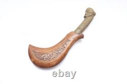 Rare Indonesian Dagger Fighting Sickle Knife with Java Wooden Sheath Bali