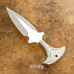 Rare Modern 8 Dagger, Custom Made Forged Steel Blade, Tactical Survival Knife