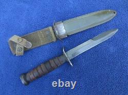 Rare Original Ww2 M3 Fighting Knife Dagger And Sheath Aerial Blade Marked