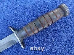 Rare Original Ww2 M3 Fighting Knife Dagger And Sheath Aerial Blade Marked