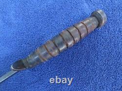 Rare Original Ww2 M3 Fighting Knife Dagger And Sheath Aerial Blade Marked