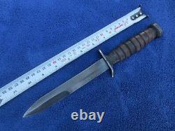 Rare Original Ww2 M3 Fighting Knife Dagger And Sheath Aerial Blade Marked