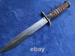 Rare Original Ww2 M3 Fighting Knife Dagger And Sheath Kinfolks Blade Marked