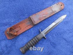 Rare Original Ww2 M3 Fighting Knife Rcc Blade Marked Dagger And Lf&c 1943 Sheath