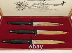 Rare Parker Fairbairn Sykes Style Combat Series 3 Dagger/knife Set Mint