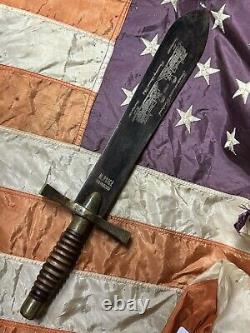 Rare Presentation CIVIL War Fighting Dagger Knife Given To Railroad Officer