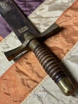 Rare Presentation CIVIL War Fighting Dagger Knife Given To Railroad Officer