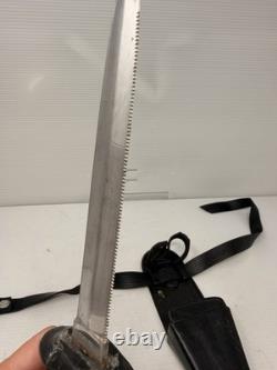 Rare Rostfrei Combat Dagger Knife Black Handle Germany with Holster Holder