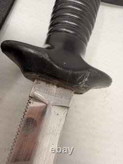 Rare Rostfrei Combat Dagger Knife Black Handle Germany with Holster Holder