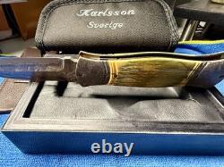 Rare Tony Karlsson knife-Meteorite Damascus-Folder Dagger-Titanium-Muona-Bark