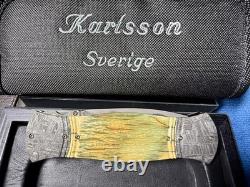 Rare Tony Karlsson knife-Meteorite Damascus-Folder Dagger-Titanium-Muona-Bark