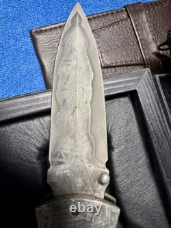 Rare Tony Karlsson knife-Meteorite Damascus-Folder Dagger-Titanium-Muona-Bark