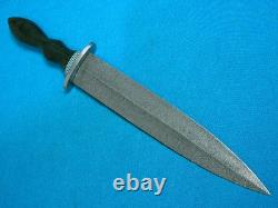 Rare Vintage Custom Damascus Combat Fighting Dirk Dagger Stiletto Survival Knife