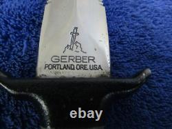 Rare Vintage Original Gerber Mk2 Dagger Fighting Knife And Sheath Made In 1974