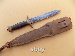 Rare WWII Frank Richtig Fighting Knife Dagger with Cornish Sheath