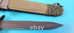 Rare WWII US Military K. I. Kinfolks M3 Fighting Knife Dagger + Scabbard