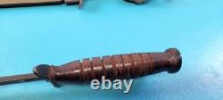Rare WWII US Military K. I. Kinfolks M3 Fighting Knife Dagger + Scabbard