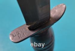 Rare WWII US Military K. I. Kinfolks M3 Fighting Knife Dagger + Scabbard
